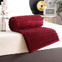 HKM-760211 Solid Color Multifunctional Flannel Blanket - Soft Polyester Fiber for All Seasons
