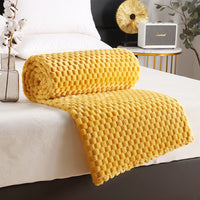 HKM-760211 Solid Color Multifunctional Flannel Blanket - Soft Polyester Fiber for All Seasons