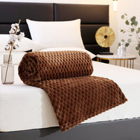 HKM-760211 Solid Color Multifunctional Flannel Blanket - Soft Polyester Fiber for All Seasons