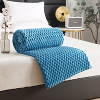 HKM-760211 Solid Color Multifunctional Flannel Blanket - Soft Polyester Fiber for All Seasons
