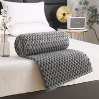HKM-760211 Solid Color Multifunctional Flannel Blanket - Soft Polyester Fiber for All Seasons