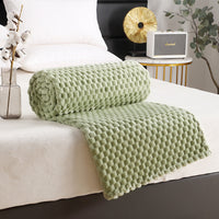 HKM-760211 Solid Color Multifunctional Flannel Blanket - Soft Polyester Fiber for All Seasons