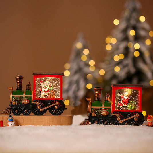 HKM-760339 Luminous Christmas Train Desktop Decoration with Water Injection Feature