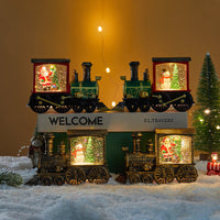 HKM-760339 Luminous Christmas Train Desktop Decoration with Water Injection Feature