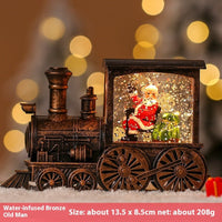 HKM-760339 Luminous Christmas Train Desktop Decoration with Water Injection Feature