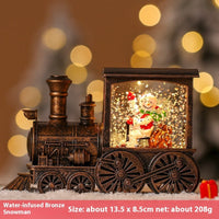 HKM-760339 Luminous Christmas Train Desktop Decoration with Water Injection Feature