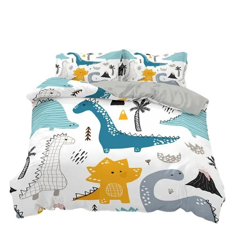 HKM-760531 Children's Cartoon Printed Three-Piece Bedding Set in Multiple Sizes for Cozy Bedrooms