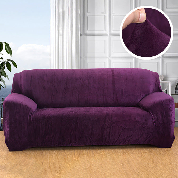 HKM-760595 Elastic Non-Slip Plush Sofa Cover in Various Colors