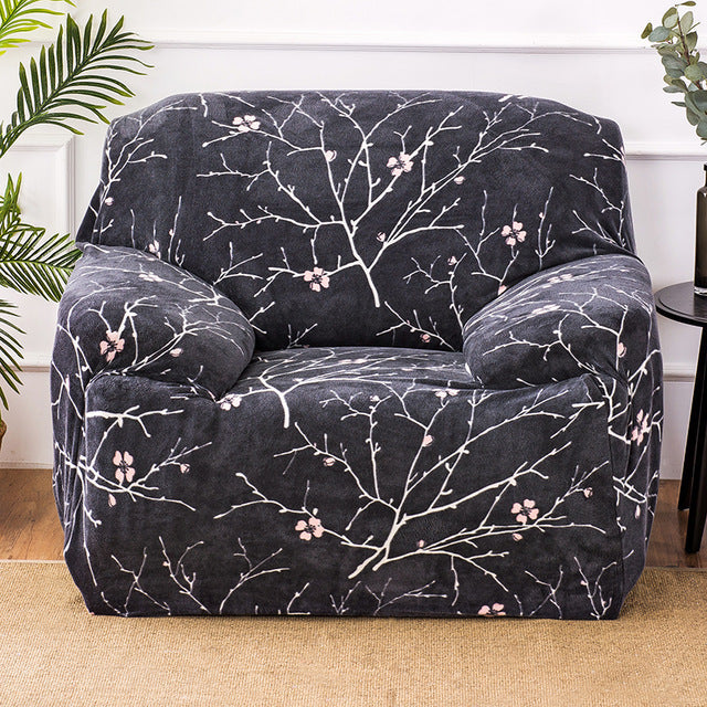 HKM-760595 Elastic Non-Slip Plush Sofa Cover in Various Colors