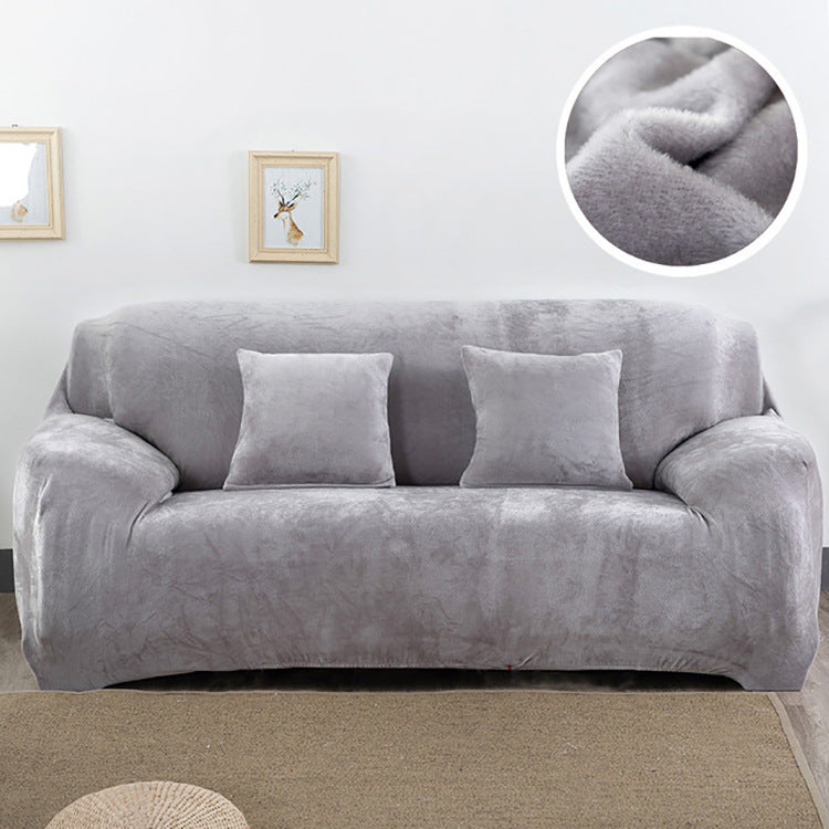 HKM-760595 Elastic Non-Slip Plush Sofa Cover in Various Colors