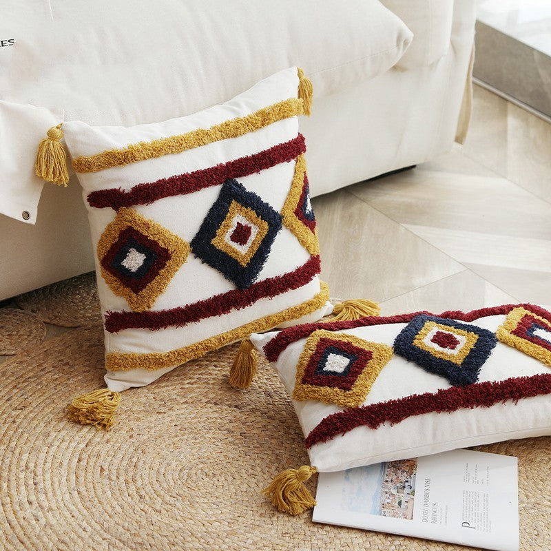 HKM-760659 Bohemian Square Cushion Cover for Living Room - Chic Design, 45x45cm & 30x50cm Options