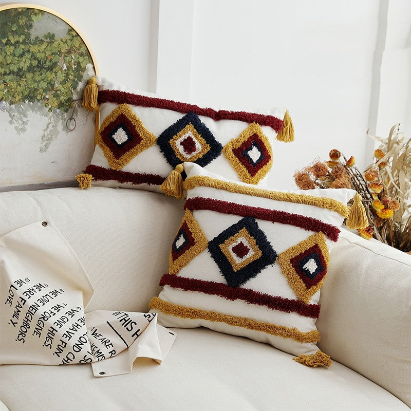 HKM-760659 Bohemian Square Cushion Cover for Living Room - Chic Design, 45x45cm & 30x50cm Options