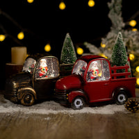 HKM-760659 Christmas Music Playing Crystal Ball Ornament with Iron Hoop and Resin Features