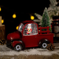 HKM-760659 Christmas Music Playing Crystal Ball Ornament with Iron Hoop and Resin Features
