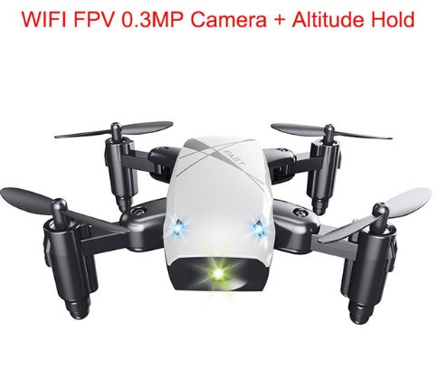 HKM-760723 Micro Foldable RC Drone with 3D Steering Wheel Remote and WiFi Camera Control for Kids