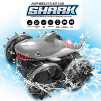 HKM-760787 RC Amphibious Shark Stunt Vehicle for Boys - Ready-to-Use 2.4GHz Remote Control Car, Waterproof Design