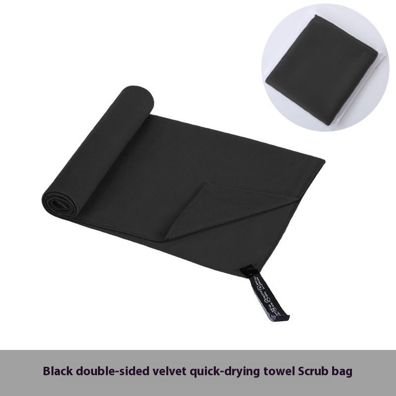 HKM-760787 Ultra-Absorbent Double-Sided Velvet Quick-Drying Sports Towel with Multiple Pocket Options