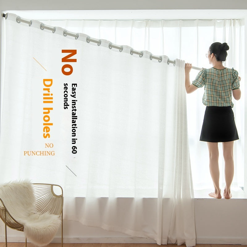HKM-760915 Sunshade Nontransparent Curtain in Hemp Yarn - Modern Minimalist Design, Multiple Sizes Available