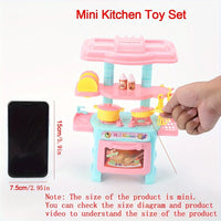 HKM-761043 Mini Kitchen Playset for Kids - Portable Food and Cooking Toy Set, Age 2 to 13 Years, Plastic Kitchen Accessories