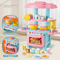 HKM-761043 Mini Kitchen Playset for Kids - Portable Food and Cooking Toy Set, Age 2 to 13 Years, Plastic Kitchen Accessories