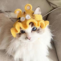 HKM-761363 Knitted Pet Headdresses - Fun Frog, Pig, Tiger, Floral & More Designs