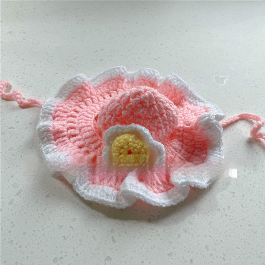 HKM-761363 Knitted Pet Headdresses - Fun Frog, Pig, Tiger, Floral & More Designs