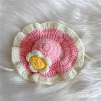 HKM-761363 Knitted Pet Headdresses - Fun Frog, Pig, Tiger, Floral & More Designs