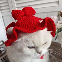 HKM-761363 Knitted Pet Headdresses - Fun Frog, Pig, Tiger, Floral & More Designs