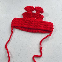 HKM-761363 Knitted Pet Headdresses - Fun Frog, Pig, Tiger, Floral & More Designs