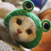 HKM-761363 Knitted Pet Headdresses - Fun Frog, Pig, Tiger, Floral & More Designs