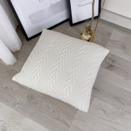 HKM-761363 Nordic Wool Knitted Pillow Cushion in Solid Colors