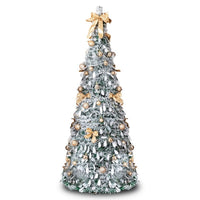 HKM-761491 6 FT Snow Flocked Pre-lit Christmas Tree with 100 Warm White Lights and Ornaments for Holiday Decor