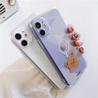 HKM-761619 Cartoon Bear Transparent Soft Case for iPhone 11, 11 Pro, 12, XS Max & More