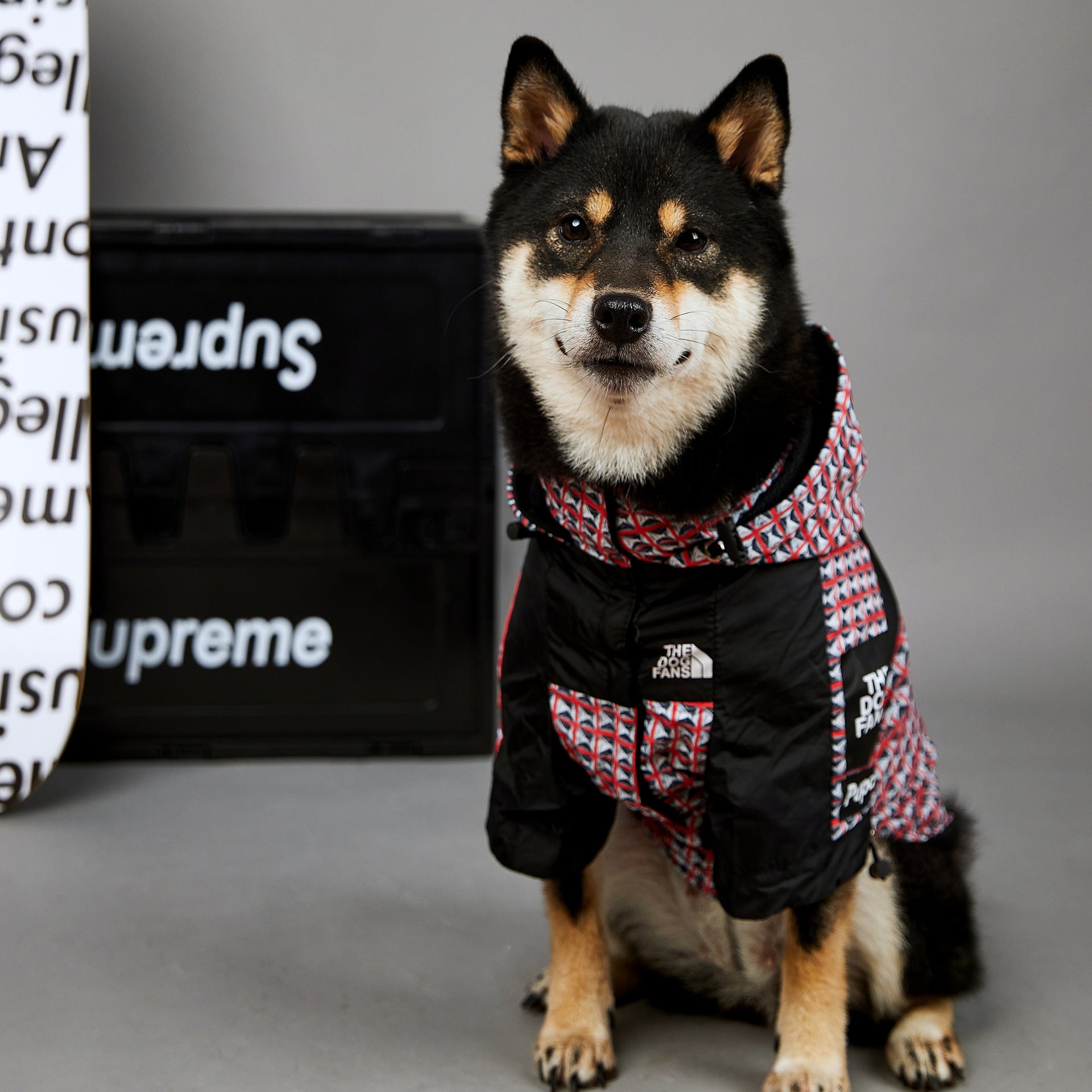 HKM-761683 Windproof and Rainproof Dog Raincoat Shell Jacket in Black, Blue, and Red with Multiple Sizes Available