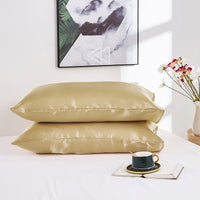 HKM-761747 Satin Imitation Silk Simple Pillowcase for Double Long Pillow - Modern Twill Weave