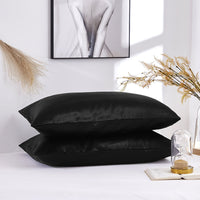 HKM-761747 Satin Imitation Silk Simple Pillowcase for Double Long Pillow - Modern Twill Weave