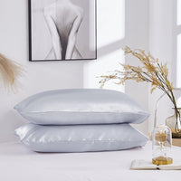 HKM-761747 Satin Imitation Silk Simple Pillowcase for Double Long Pillow - Modern Twill Weave