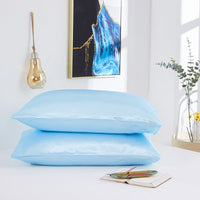 HKM-761747 Satin Imitation Silk Simple Pillowcase for Double Long Pillow - Modern Twill Weave