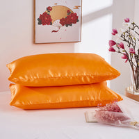 HKM-761747 Satin Imitation Silk Simple Pillowcase for Double Long Pillow - Modern Twill Weave