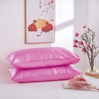 HKM-761747 Satin Imitation Silk Simple Pillowcase for Double Long Pillow - Modern Twill Weave