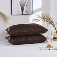 HKM-761747 Satin Imitation Silk Simple Pillowcase for Double Long Pillow - Modern Twill Weave