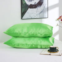HKM-761747 Satin Imitation Silk Simple Pillowcase for Double Long Pillow - Modern Twill Weave