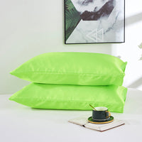 HKM-761747 Satin Imitation Silk Simple Pillowcase for Double Long Pillow - Modern Twill Weave