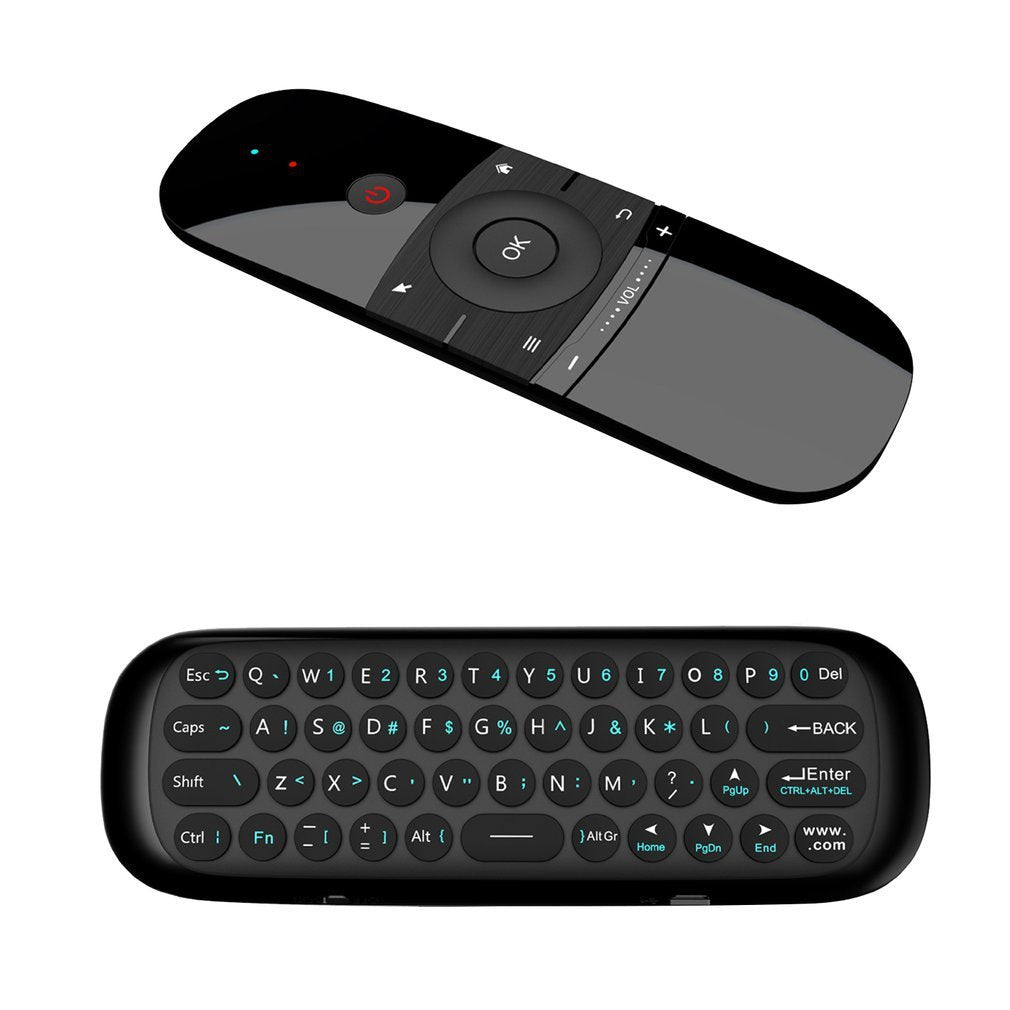 HKM-761875 Compact Wireless Keyboard, Mouse, and Remote Control Set - Portable 57 Keys with USB Rechargeable Battery