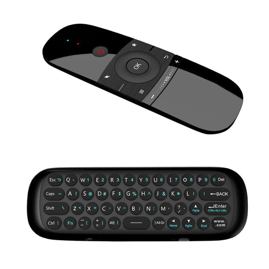HKM-761875 Compact Wireless Keyboard, Mouse, and Remote Control Set - Portable 57 Keys with USB Rechargeable Battery