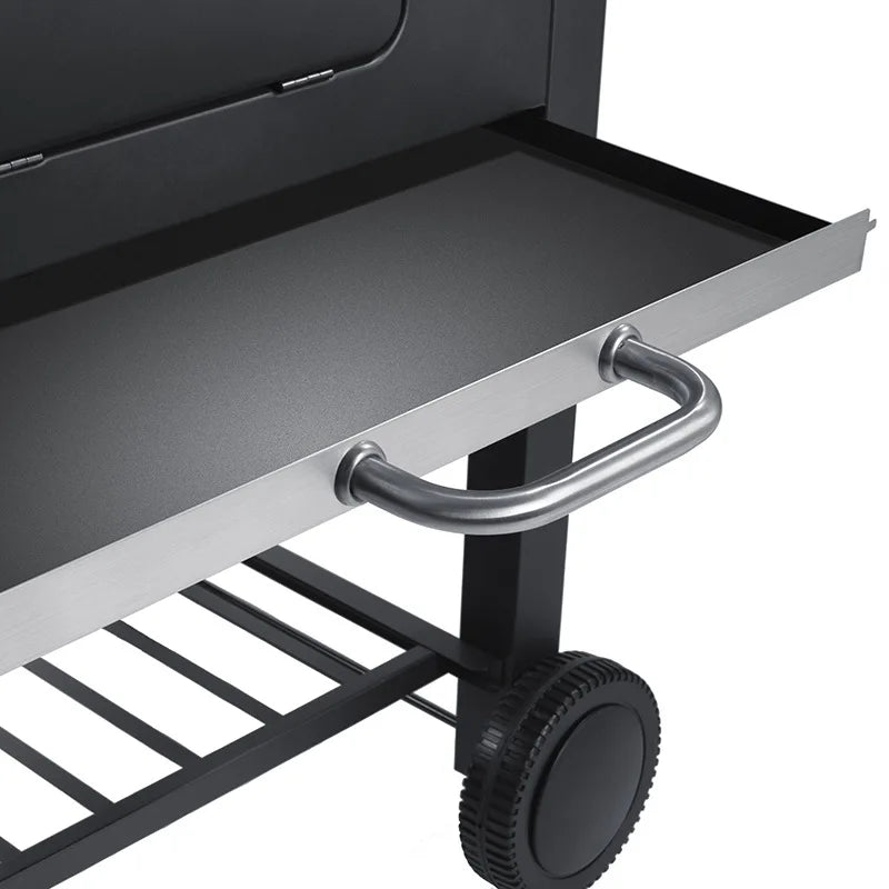 KTX-761875 Large Outdoor Charcoal Barbecue Grill with Carbon Steel Patio Rack