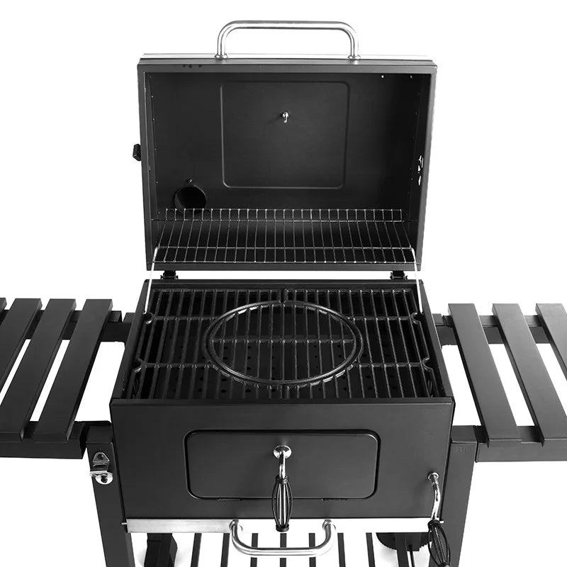 KTX-761875 Large Outdoor Charcoal Barbecue Grill with Carbon Steel Patio Rack