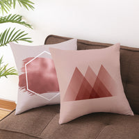 HKM-762067 Gold Peach Skin Pillowcase with Geometric Pattern for Modern Home Décor