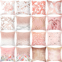 HKM-762067 Gold Peach Skin Pillowcase with Geometric Pattern for Modern Home Décor