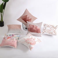 HKM-762067 Gold Peach Skin Pillowcase with Geometric Pattern for Modern Home Décor